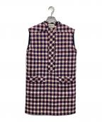 GUCCIグッチ）の古着「金釦ウールニットワンピース」｜レッド