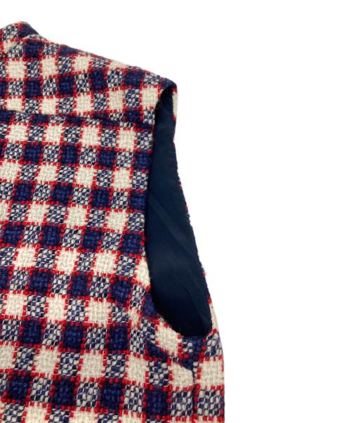 GUCCI（グッチ）GUCCI (グッチ) 金釦ウールニットワンピース レッド サイズ:38の古着・服飾アイテム