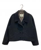 FENDIフェンディ）の古着「裏地ロゴウールシルクダブルジャケット」｜ブラック
