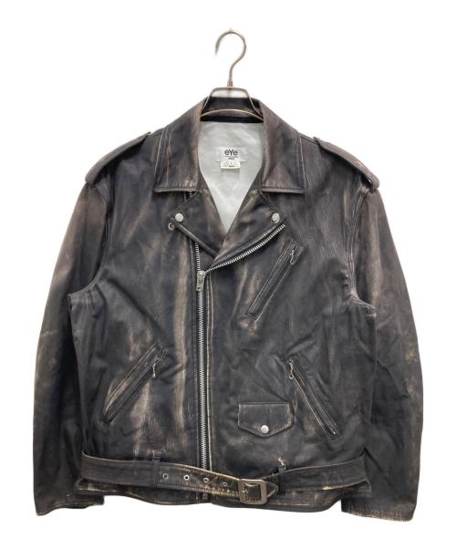 eYe COMME des GARCONS JUNYAWATANABE MAN（アイ コム デ ギャルソン ジュンヤ ワタナベ マン）eYe COMME des GARCONS JUNYAWATANABE MAN (アイ コム デ ギャルソン ジュンヤ ワタナベ マン) BerBerJin (ベンベルジン) 転写プリントライダースジャケット ブラック サイズ:Lの古着・服飾アイテム