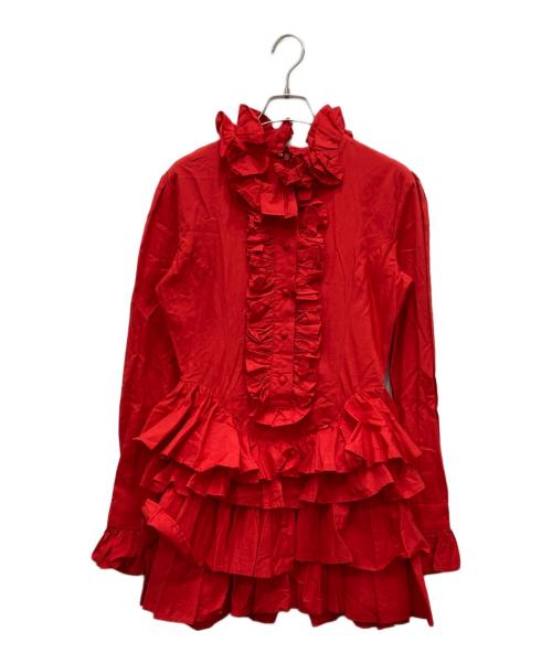 SEXY DYNAMITE LONDON（セクシーダイナマイトロンドン）SEXY DYNAMITE LONDON (セクシーダイナマイトロンドン) フリルワンピース レッド サイズ:Mの古着・服飾アイテム