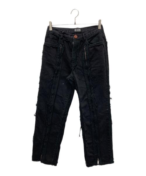 M.Y.O.B. NYC（エムワイオービー ニューヨークシティ）M.Y.O.B. NYC (エムワイオービー ニューヨークシティ) デストロイ加工 ボンテージデニムパンツ ブラック サイズ:FREEの古着・服飾アイテム