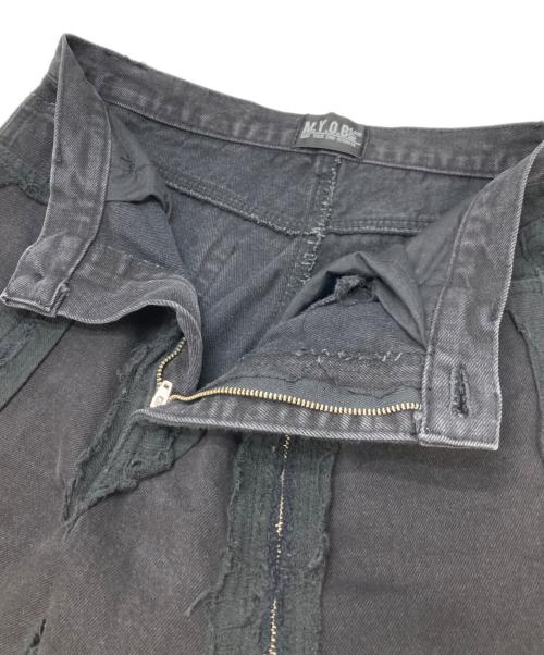 M.Y.O.B. NYC（エムワイオービー ニューヨークシティ）M.Y.O.B. NYC (エムワイオービー ニューヨークシティ) デストロイ加工 ボンテージデニムパンツ ブラック サイズ:FREEの古着・服飾アイテム