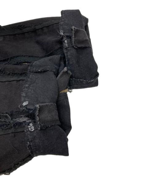 M.Y.O.B. NYC（エムワイオービー ニューヨークシティ）M.Y.O.B. NYC (エムワイオービー ニューヨークシティ) デストロイ加工 ボンテージデニムパンツ ブラック サイズ:FREEの古着・服飾アイテム