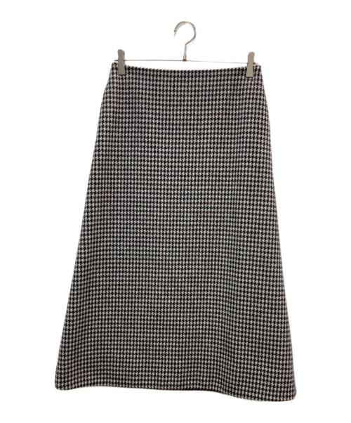 DRAWER（ドゥロワー）Drawer (ドゥロワー) ウールハウンドトゥースチャックスカート ブラウン サイズ:38の古着・服飾アイテム