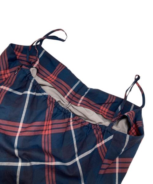 Snidel（スナイデル）Snidel (スナイデル) フリルチェックキャミソールワンピース レッド×ネイビー サイズ:1 未使用品の古着・服飾アイテム