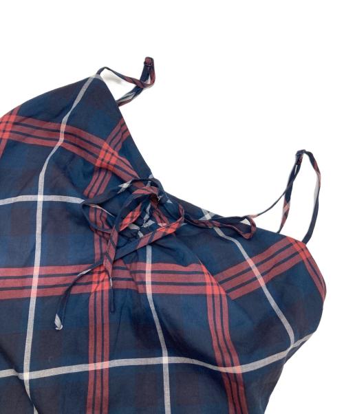 Snidel（スナイデル）Snidel (スナイデル) フリルチェックキャミソールワンピース レッド×ネイビー サイズ:1 未使用品の古着・服飾アイテム