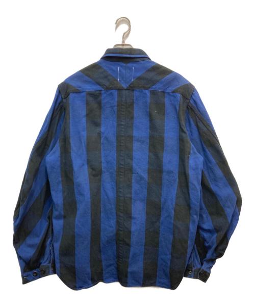 TAKAHIROMIYASHITA TheSoloIst.（タカヒロミヤシタ ザソロイスト）TAKAHIROMIYASHITA TheSoloIst. (タカヒロミヤシタ ザソロイスト) balloon sleeve CPO jacket ブルー×ブラック サイズ:46の古着・服飾アイテム