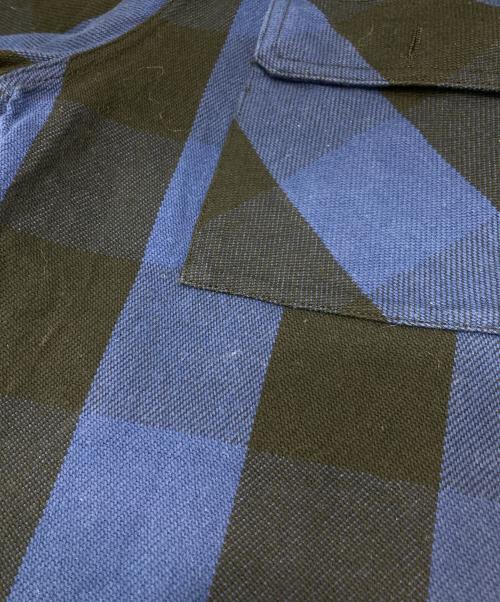 TAKAHIROMIYASHITA TheSoloIst.（タカヒロミヤシタ ザソロイスト）TAKAHIROMIYASHITA TheSoloIst. (タカヒロミヤシタ ザソロイスト) balloon sleeve CPO jacket ブルー×ブラック サイズ:46の古着・服飾アイテム