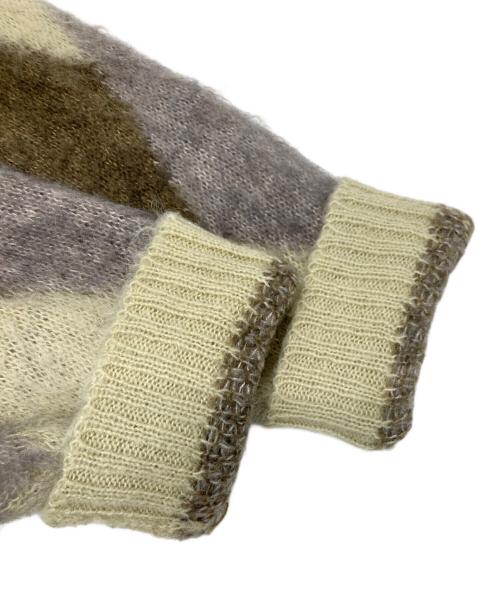 FINDERS KEEPERS（ファインダーズ キーパーズ）Finders KEEPERS (ファインダーズ キーパーズ) アーガイルシャギーニットカーディガン ベージュ サイズ:ONE SIZEの古着・服飾アイテム