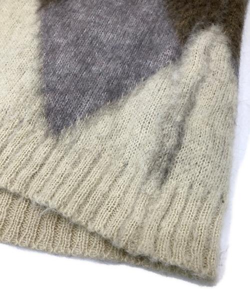 FINDERS KEEPERS（ファインダーズ キーパーズ）Finders KEEPERS (ファインダーズ キーパーズ) アーガイルシャギーニットカーディガン ベージュ サイズ:ONE SIZEの古着・服飾アイテム