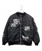 TAKAHIROMIYASHITA TheSoloIst.タカヒロミヤシタ ザソロイスト）の古着「フォトコラージュオーバサイズドボマーブルゾン」｜ブラック