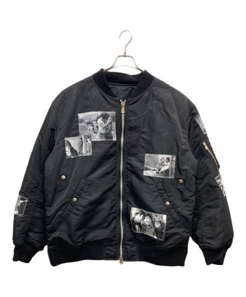 TAKAHIROMIYASHITA TheSoloIst.（タカヒロミヤシタ ザソロイスト）TAKAHIROMIYASHITA TheSoloIst. (タカヒロミヤシタ ザソロイスト) フォトコラージュオーバサイズドボマーブルゾン ブラック サイズ:48の古着・服飾アイテム
