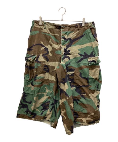 JOSHUA JAMAL（ジョシュア ジャマル）JOSHUA JAMAL (ジョシュア ジャマル) 迷彩 ダメージ 加工 カットオフハーフパンツ オリーブ サイズ:Lの古着・服飾アイテム