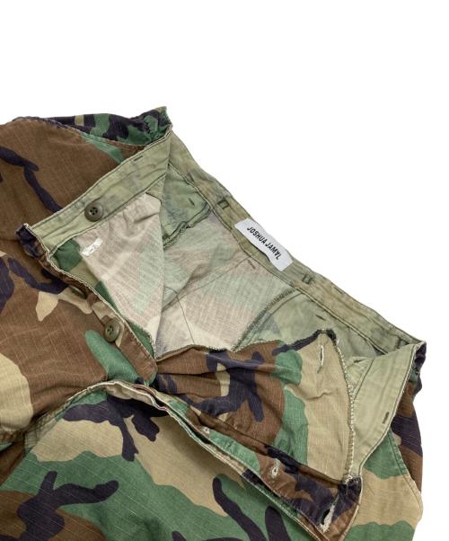 JOSHUA JAMAL（ジョシュア ジャマル）JOSHUA JAMAL (ジョシュア ジャマル) 迷彩 ダメージ 加工 カットオフハーフパンツ オリーブ サイズ:Lの古着・服飾アイテム