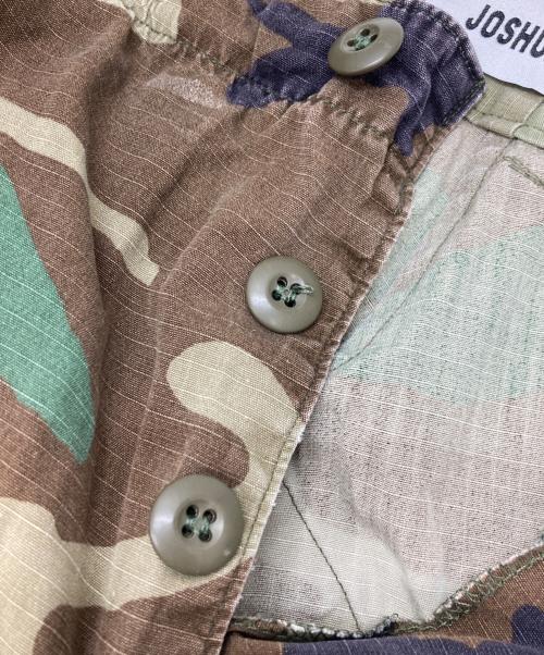 JOSHUA JAMAL（ジョシュア ジャマル）JOSHUA JAMAL (ジョシュア ジャマル) 迷彩 ダメージ 加工 カットオフハーフパンツ オリーブ サイズ:Lの古着・服飾アイテム