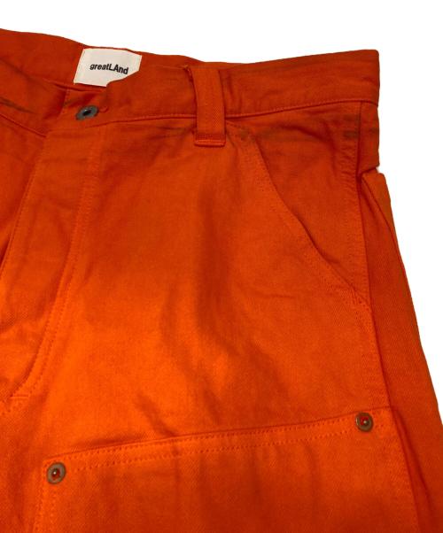 Great Land（グレートランド）Great Land (グレートランド) ダブルニーペインターパンツ オレンジ サイズ:36inの古着・服飾アイテム