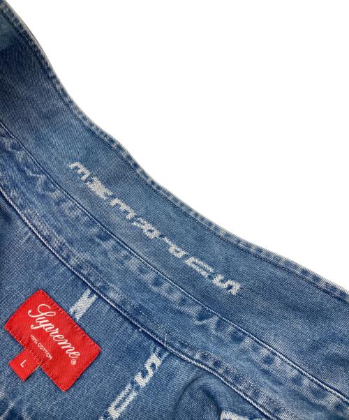 SUPREME（シュプリーム）Supreme (シュプリーム) LOGO STRIPE JAGUARD DENIM SHIRT インディゴ サイズ:Lの古着・服飾アイテム