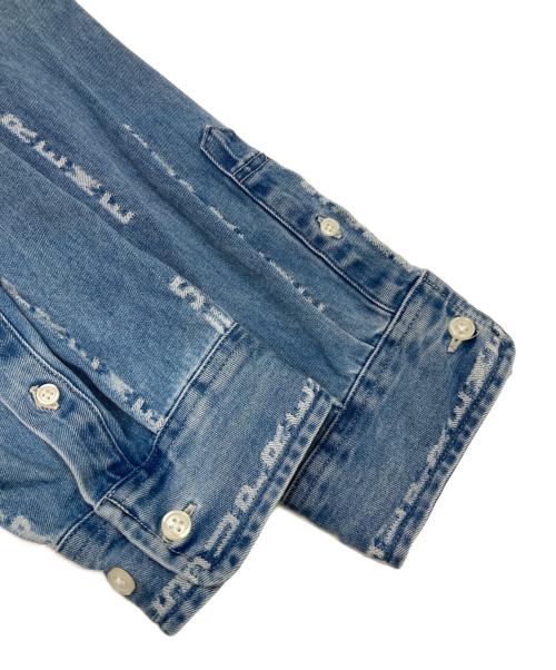 SUPREME（シュプリーム）Supreme (シュプリーム) LOGO STRIPE JAGUARD DENIM SHIRT インディゴ サイズ:Lの古着・服飾アイテム