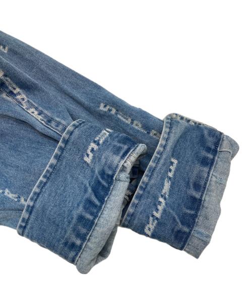 SUPREME（シュプリーム）Supreme (シュプリーム) LOGO STRIPE JAGUARD DENIM SHIRT インディゴ サイズ:Lの古着・服飾アイテム