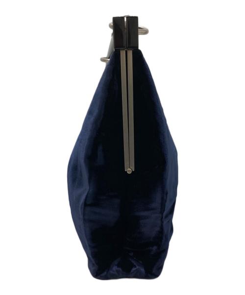 Yves Saint Laurent（イヴサンローラン）Yves Saint Laurent (イヴサンローラン) ベロアハンドバッグ ネイビーの古着・服飾アイテム