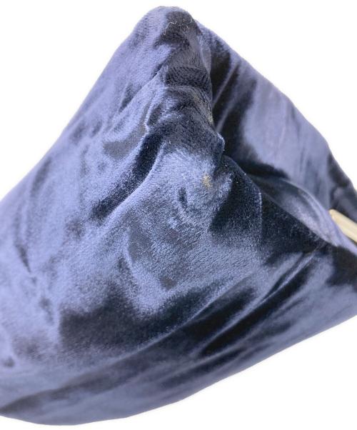 Yves Saint Laurent（イヴサンローラン）Yves Saint Laurent (イヴサンローラン) ベロアハンドバッグ ネイビーの古着・服飾アイテム