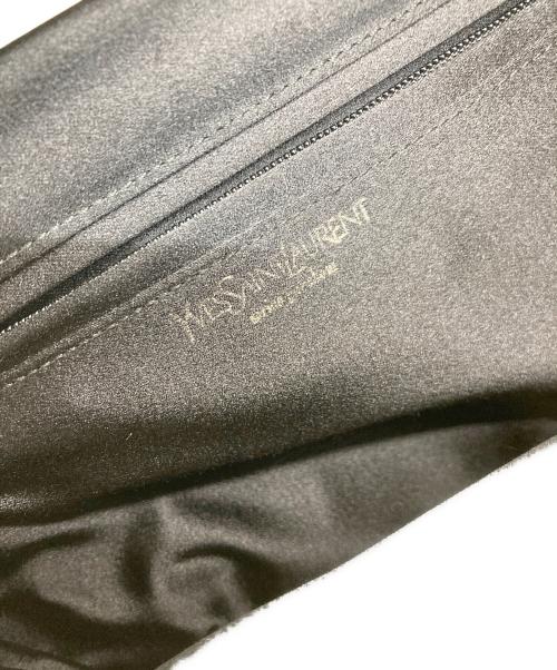 Yves Saint Laurent（イヴサンローラン）Yves Saint Laurent (イヴサンローラン) ベロアハンドバッグ ネイビーの古着・服飾アイテム