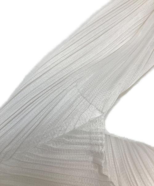 PLEATS PLEASE（プリーツプリーズ）PLEATS PLEASE (プリーツプリーズ) ドレープカラーボタンレスプリーツジャケット ホワイト サイズ:3の古着・服飾アイテム