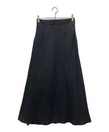 ESTNATION（エストネーション）の古着「リネンスリットセミフレアマキシスカート」｜ブラック