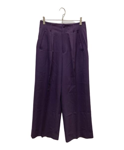 Jean Paul Gaultier FEMME（ジャンポールゴルチエ フェム）Jean Paul Gaultier FEMME (ジャンポールゴルチエ フェム) ウールセットアップ パープル サイズ:40の古着・服飾アイテム