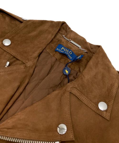 POLO RALPH LAUREN（ポロ・ラルフローレン）POLO RALPH LAUREN (ポロ・ラルフローレン) スウェードレザーダブルライダースジャケット ブラウン サイズ:2 未使用品の古着・服飾アイテム