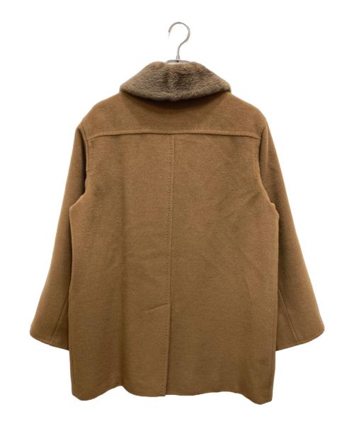 MaxMara（マックスマーラ）MaxMara (マックスマーラ) ウールカシミヤボア襟コート ブラウン サイズ:42の古着・服飾アイテム