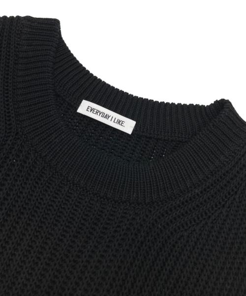EVERYDAY I LIKE.（エヴリデイ アイ ライク）EVERYDAY I LIKE. (エヴリデイ アイ ライク) Polite ニット ベスト ブラック サイズ:不明（実寸参照）の古着・服飾アイテム