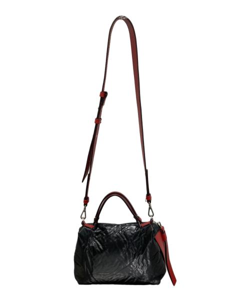 LORISTELLA（ロリステッラ）LORISTELLA (ロリステッラ) 2WAYバッグ ブラック×レッドの古着・服飾アイテム