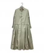 universal tissuユニバーサルティシュ）の古着「シャツワンピース」｜黄緑