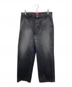 orderオーダー）の古着「loose denim pants one wash」｜ブラック