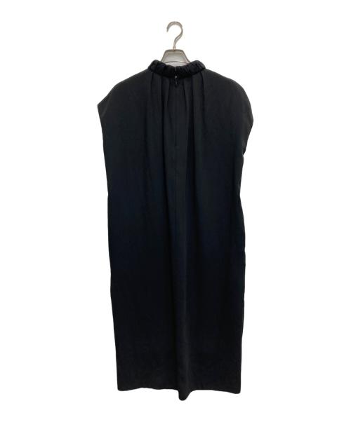 ENFOLD（エンフォルド）ENFOLD (エンフォルド) ダブルクロス フレンチ ギャザーN/Cドレス ブラック サイズ:36の古着・服飾アイテム