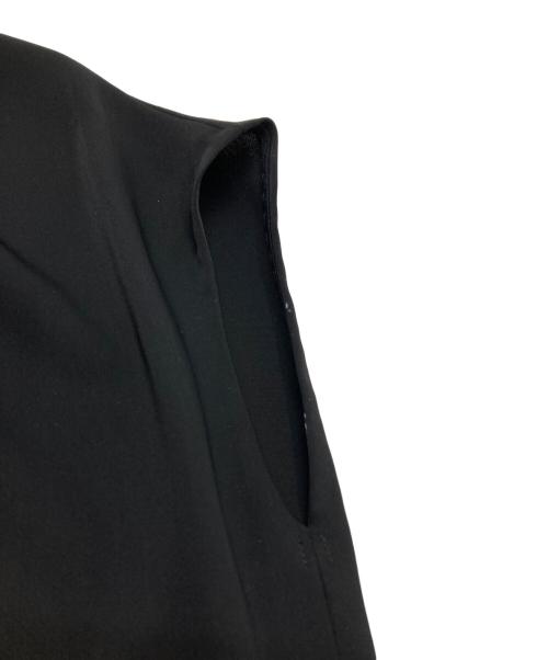 ENFOLD（エンフォルド）ENFOLD (エンフォルド) ダブルクロス フレンチ ギャザーN/Cドレス ブラック サイズ:36の古着・服飾アイテム