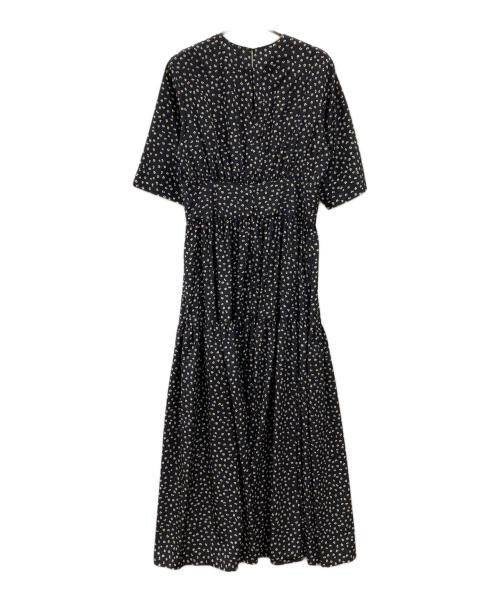 BALLSEY（ボールジィ）BALLSEY (ボールジィ) パンジープリント クルーネックマキシワンピース ブラック サイズ:36の古着・服飾アイテム