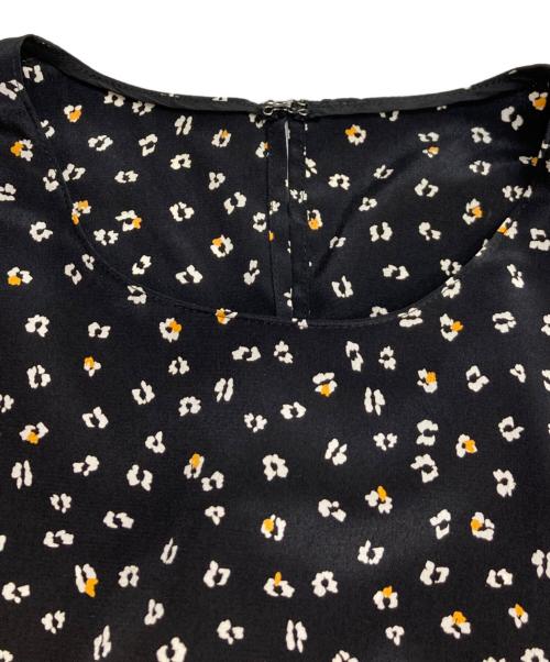 BALLSEY（ボールジィ）BALLSEY (ボールジィ) パンジープリント クルーネックマキシワンピース ブラック サイズ:36の古着・服飾アイテム