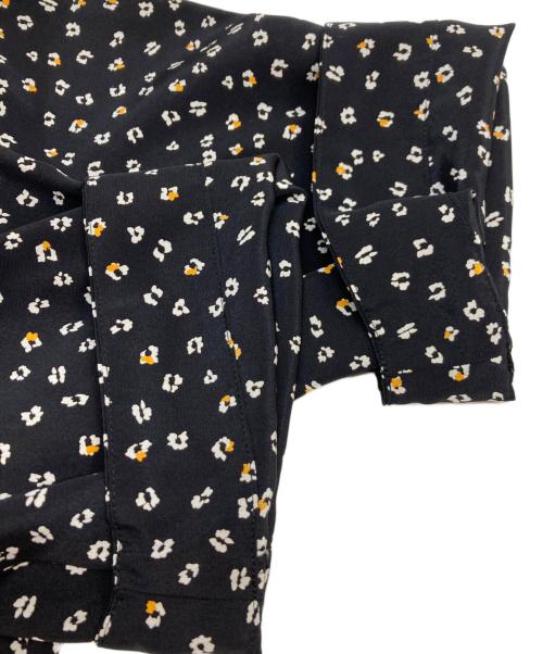 BALLSEY（ボールジィ）BALLSEY (ボールジィ) パンジープリント クルーネックマキシワンピース ブラック サイズ:36の古着・服飾アイテム