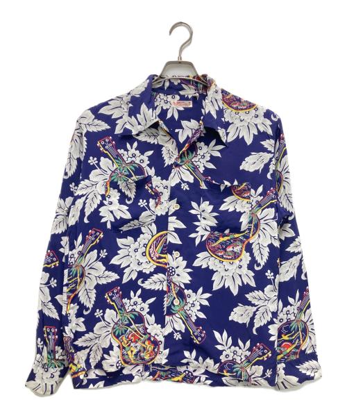 Sun Surf（サンサーフ）Sun Surf (サンサーフ) 総柄シャツ ブルー サイズ:Mの古着・服飾アイテム