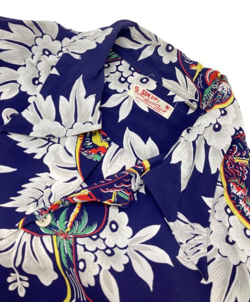 Sun Surf（サンサーフ）Sun Surf (サンサーフ) 総柄シャツ ブルー サイズ:Mの古着・服飾アイテム