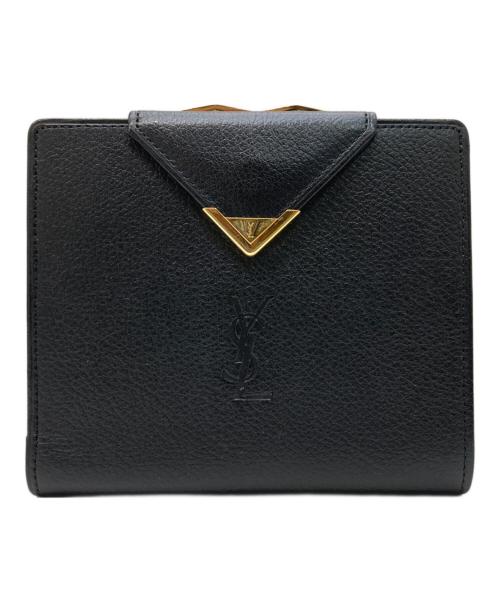 Yves Saint Laurent（イヴサンローラン）Yves Saint Laurent (イヴサンローラン) 2つ折り財布 ブラックの古着・服飾アイテム