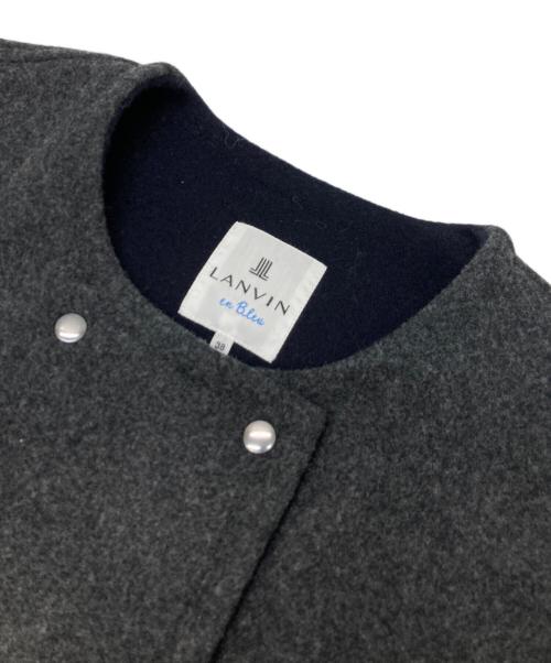 LANVIN en Bleu（ランバンオンブルー）LANVIN en Bleu (ランバンオンブルー) メルトンコンビキルティングコート オリーブ×グレー サイズ:38の古着・服飾アイテム