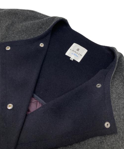 LANVIN en Bleu（ランバンオンブルー）LANVIN en Bleu (ランバンオンブルー) メルトンコンビキルティングコート オリーブ×グレー サイズ:38の古着・服飾アイテム