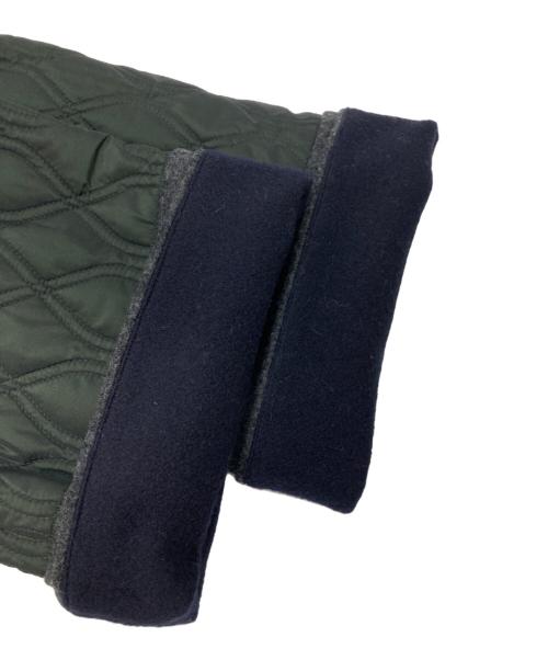 LANVIN en Bleu（ランバンオンブルー）LANVIN en Bleu (ランバンオンブルー) メルトンコンビキルティングコート オリーブ×グレー サイズ:38の古着・服飾アイテム