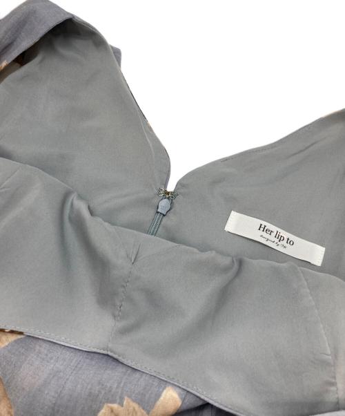 HER LIP TO（ハーリップトゥ）HER LIP TO (ハーリップトゥ) Sunflower-printed midi dress ブルー サイズ:Sの古着・服飾アイテム