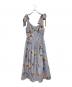 HER LIP TO（ハーリップトゥ）の古着「Sunflower-printed midi dress」｜ブルー