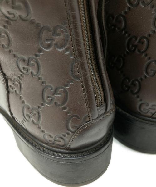 GUCCI（グッチ）GUCCI (グッチ) GG柄ロングブーツ ブラウン サイズ:36 1/2の古着・服飾アイテム